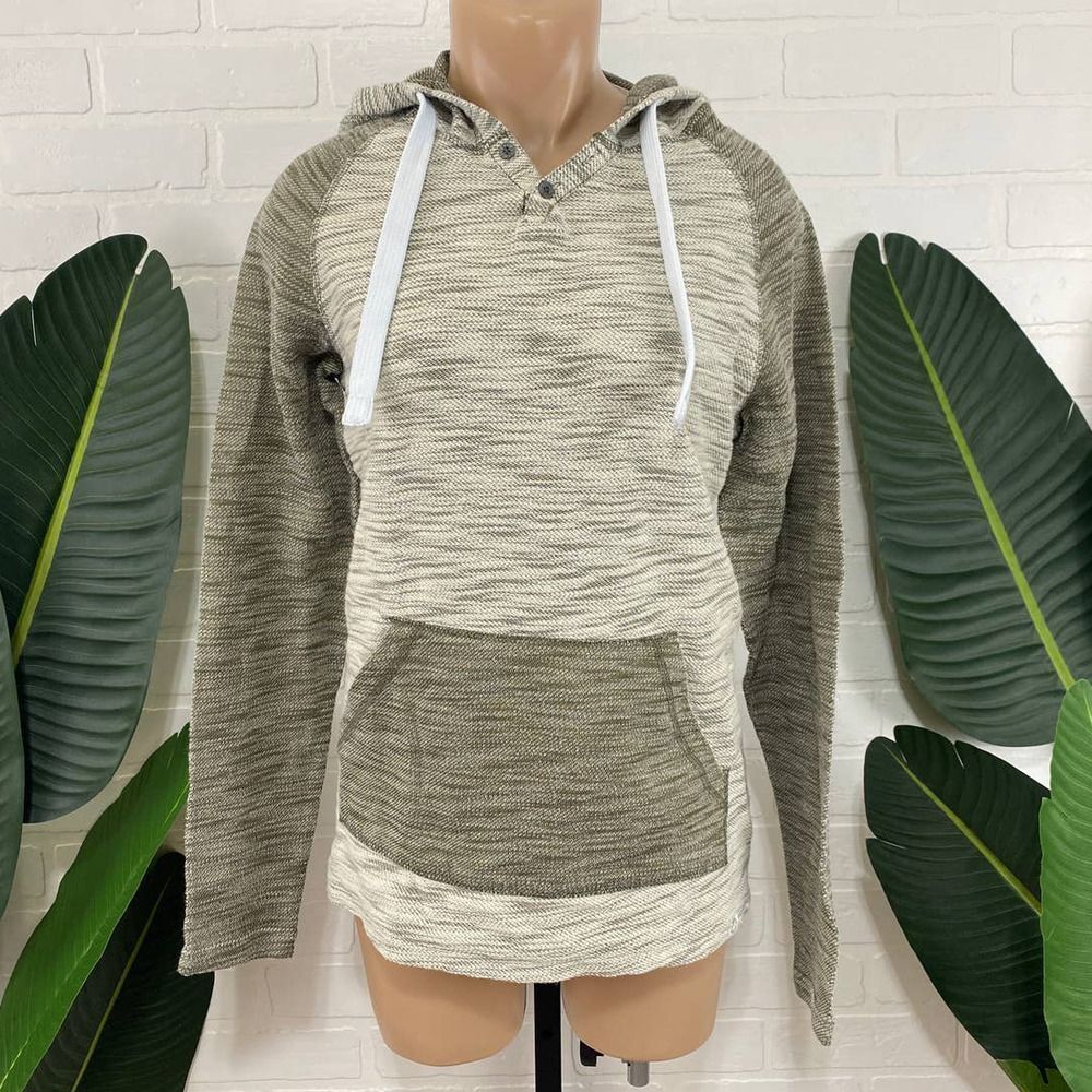 Free Planet taupe and cream hoodie sweatshirt